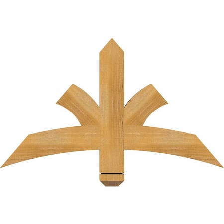 Ekena Millwork Davenport Rough Sawn Timber Gable Bracket, Western Red Cedar, 36"W x 21"H x 2"D x 4"F, 14/12 Pitch GBW036X21X0204DAV00RWR